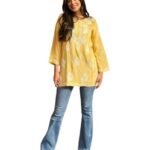 Cotton Kurta for Women – Lakhnavi Chikankari Embroidered Ladies Kurti, Stylish Girls Top, Ethnic Half Kurtas, Tunic Design Woman Kurtis
